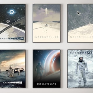 Interstellar Movie Poster Wall Art, Christopher Nolan, Space Art, Retro Movie Poster