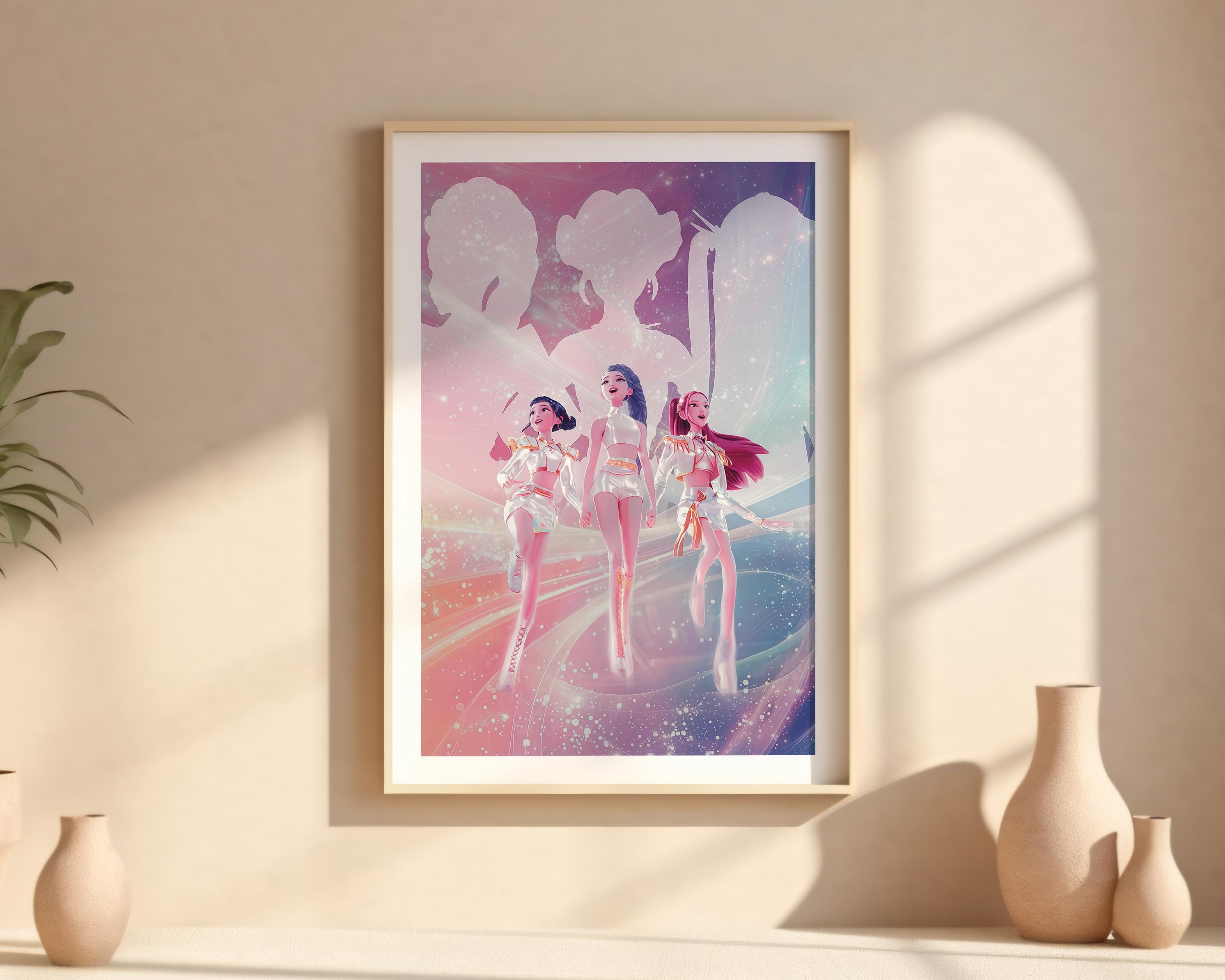 Poster Kpop Demon Hunters 40x60 Cm - Impression Sur Toile, Décoration Murale Salon/chambre, Cadeau Fan Kpop