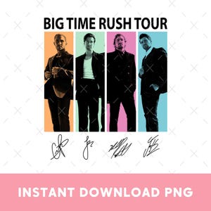 Big Time Rush 2025 Tour PNG, Retro Bootleg Band Shirt Design, Concert Poster Style Graphic, Digital Download for DIY Merch & Prints
