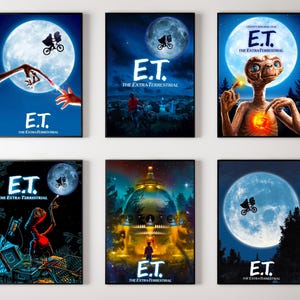 E.T. the Extra Terrestrial (1982) Moive Poster, E.T. Wall Decor, Extra-Terrestrial Wall Art-Home Deco