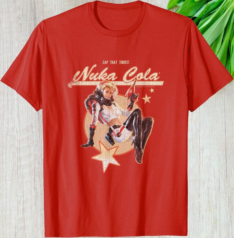 Fall Out Inspired Shirt, Videogames Fans Custom Gift Vintage Graphic Tee, Gaming Nuka Cola Personalized Gift For Gamers Unisex T-Shirt Bild 1