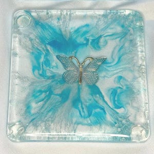 Wings of Change - Sottobicchieri a forma di farfalla (set da 2) - Scegli il tuo colore - Con biglietto personalizzato con storia scritta a mano