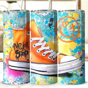 Canvas Sneaker Tumbler Wrap | 20oz Sublimation PNG | Graffiti street style design | Sneaker Head Gift | Digital Download