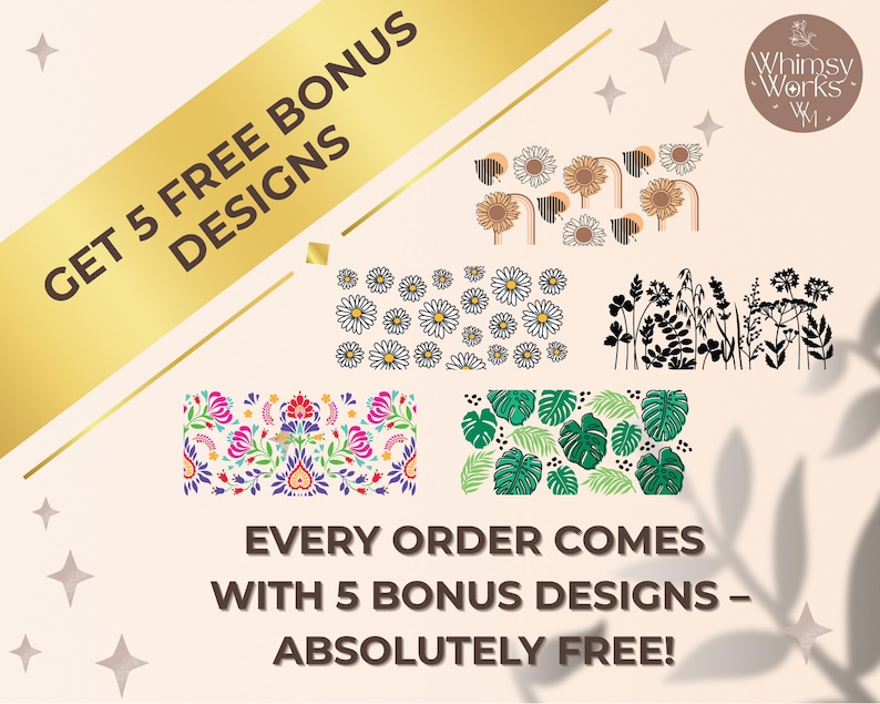 Floral and Nature SVG Cut Files Bundle, Digital Download, Bonus Designs Included, Crafting DIY Projects