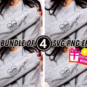 Heart Sublimation SVG Bundle | Cousins crew | Sisters | BFF | Family reunion | Matching Shirt Design | Digital Download | Commercial Use