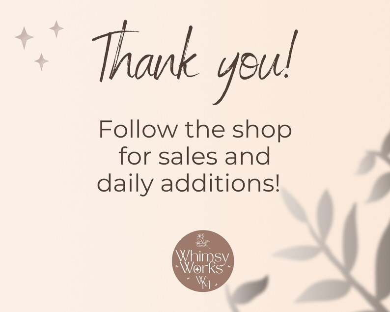 Thank you! Follow Whimsy Works shop for sales and daily additions.