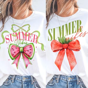 Juicy Summer Delight PNG | Watermelon & Strawberry Sublimation Design | Coquette Bow Retro PNG