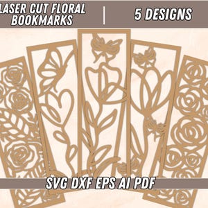 Floral Laser Cut Bookmark SVG | Digital Download | Bookmark designs for laser cutting | Laser cut file
