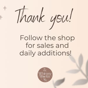 Elegant Thank You Card Template, Blush Pink Appreciation Note, Digital Download, Editable PDF, Whimsy Works, Daily Shop Updates