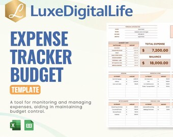 Spesen Tracker Tabelle für Google Sheets, Spesen Tracker Vorlage, Persönlicher Haushaltsplaner, Ausgaben Tracker, Budget Tabelle