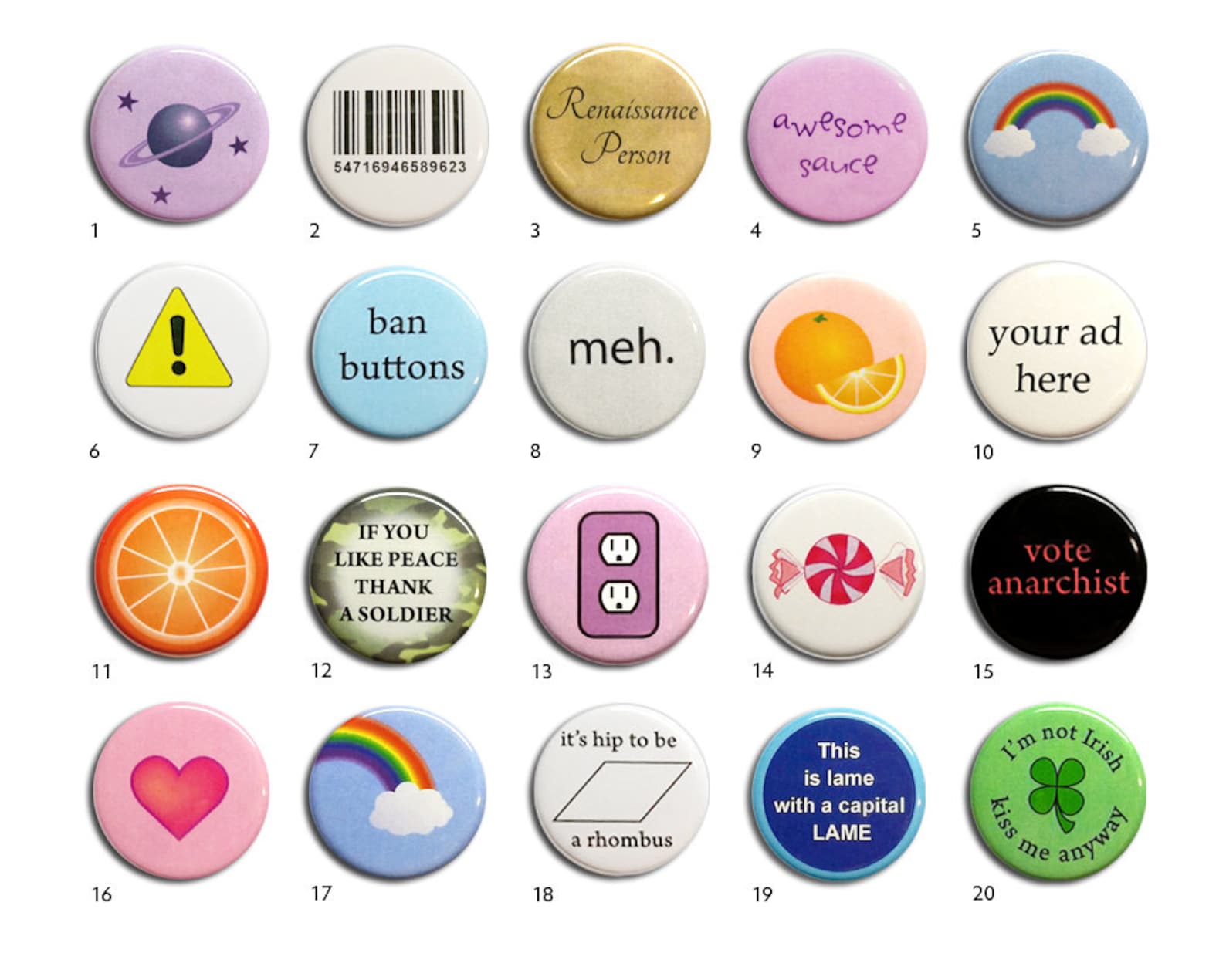 1.25 mini button 100 designs round pin badges 160 Etsy