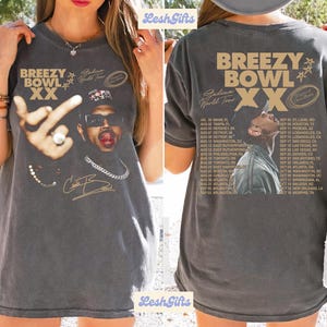 Chris Brown Vintage 2 Sided Breezy Bowl Comfort Colors Shirt, Chris Brown Middle Finger Shirt, Chris Brown Graphic Tee, Music Y2k TShirt
