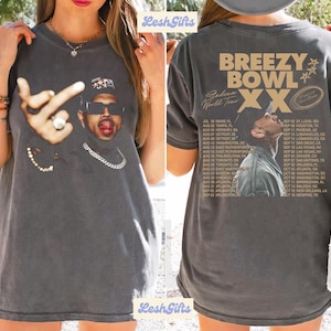 Vintage Chris Brown Breezy Bowl 2 Sided Comfort Colors Shirt, Chris Brown Middle Finger Tshirt, Chris Brown Graphic Tee, CB Tour Shirt
