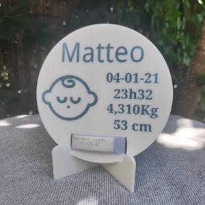 Personalized 3D printed birth bracelet holder – Baby name plate – Original birth gift – Children’s room decoration