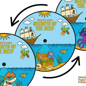 Pirate Spinner Craft for Kids – Printable Cut & Paste Activity – Pirate Theme Preschool Craft – Instant Download – Private's Cove