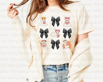 Ghost coquette, Ghost reading png, Book lover png, Halloween bow png, Ghost reading book, Halloween ghost png, Halloween shirt, Ghost PNG