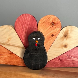 Handmade Wooden Turkey Shelf Decor | Fall Decor | Thanksgiving Decor | Tier Tray Decor | Gift Idea | Seasonal Decor