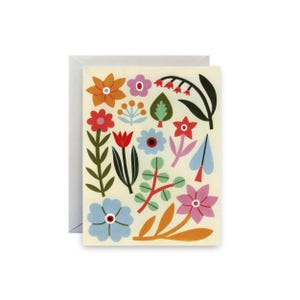 Ivory Floral Blank Card