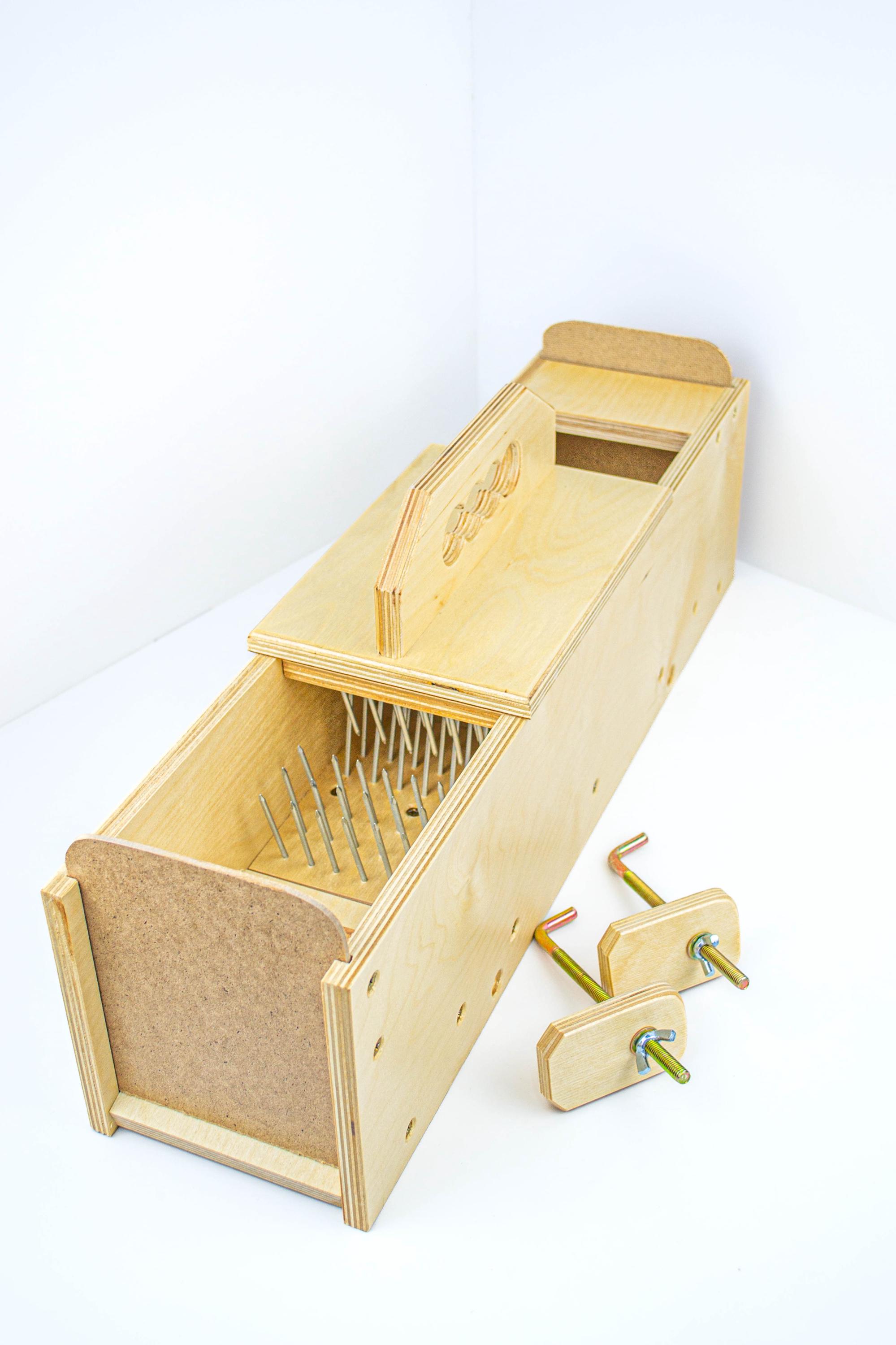Wool Picker Fiber Collector – Wooden Box With Stainless Steel Pins For ...