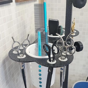Pet Groomer Tools Scissors Holder Organizer for Grooming Table Arm Adjustable Dog Cat Beauty Haircut Salon Studio Mobile Grooming