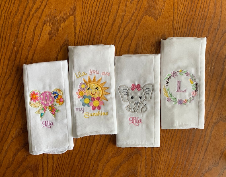 Personalized Custom Embroidered Burp Cloths Custom Burp Etsy