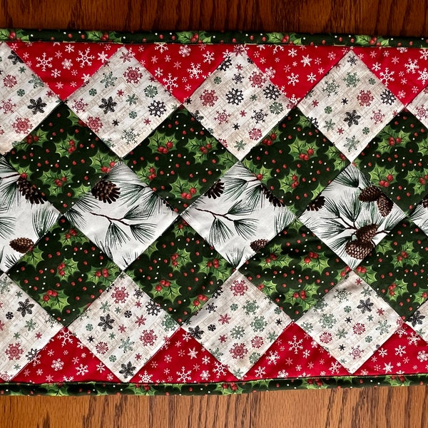 REDUCED! Handmade Quilted Christmas Table Runner