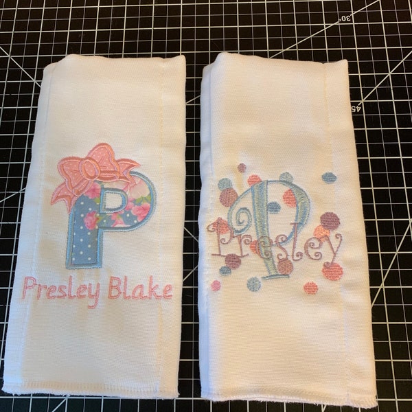 Personalized Custom Embroidered Burp Cloths, Custom burp cloths, personalized Embroidered Burp Cloths