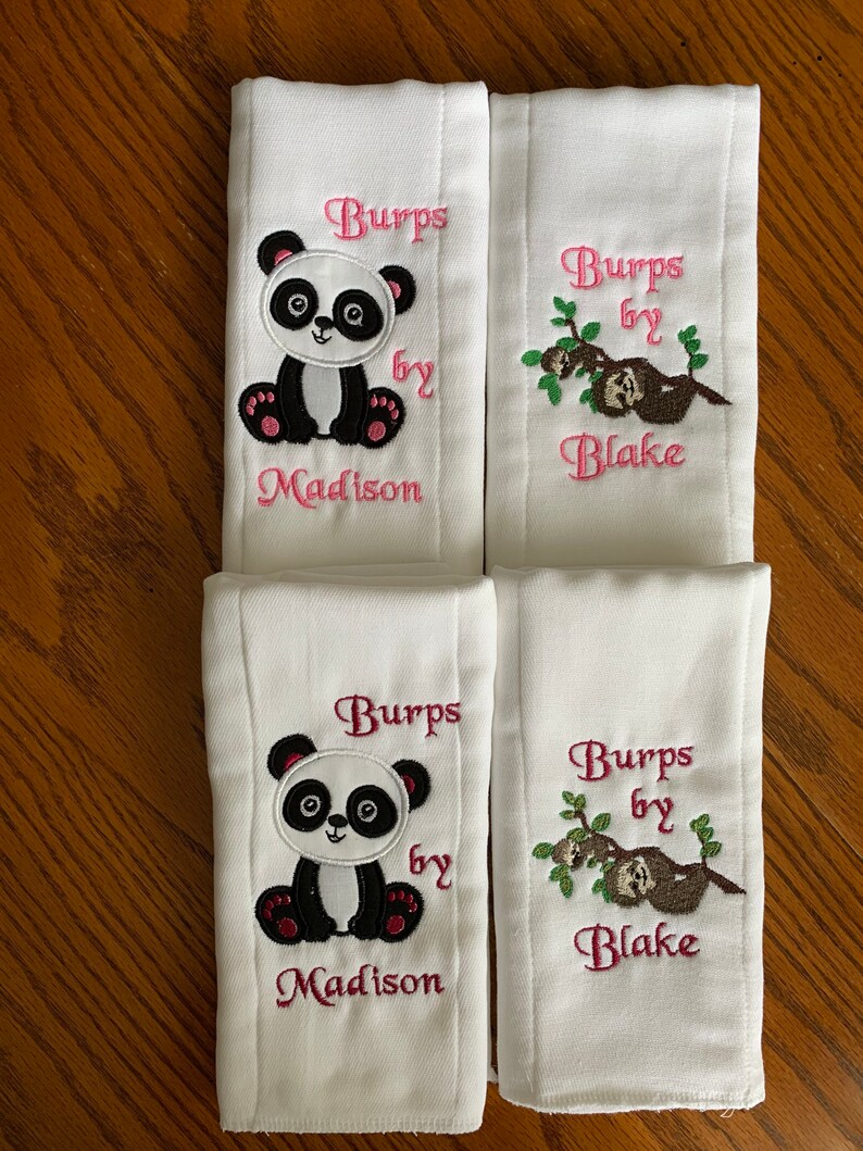 Personalized Custom Embroidered Burp Cloths Gender Neutral Etsy