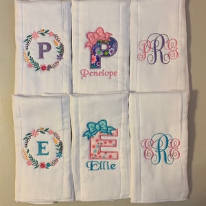 Personalized Custom Embroidered Burp Cloths, Custom burp cloths, personalized Embroidered Burp Cloths