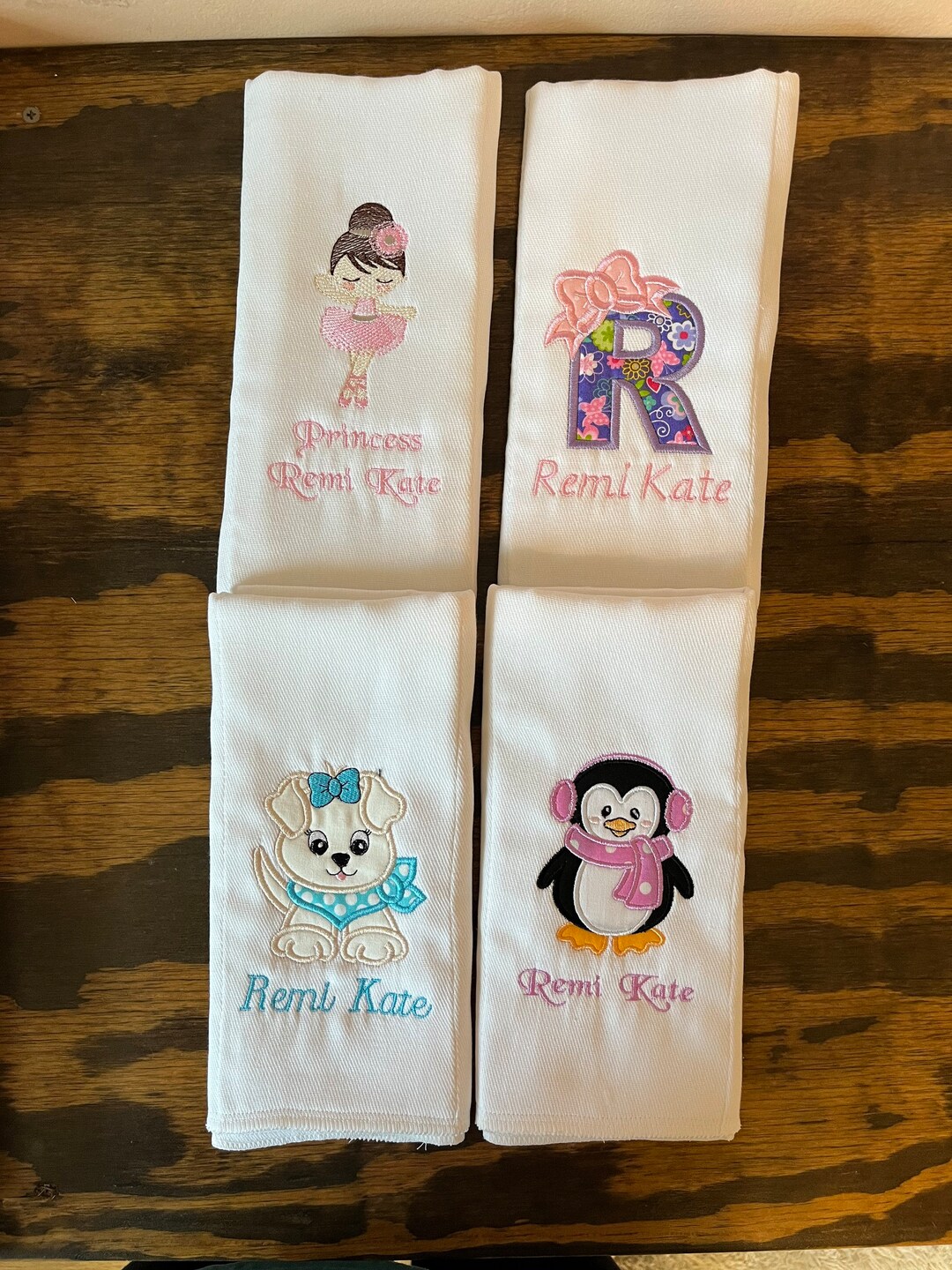 Personalized Custom Embroidered Burp Cloths, Custom Burp Cloths