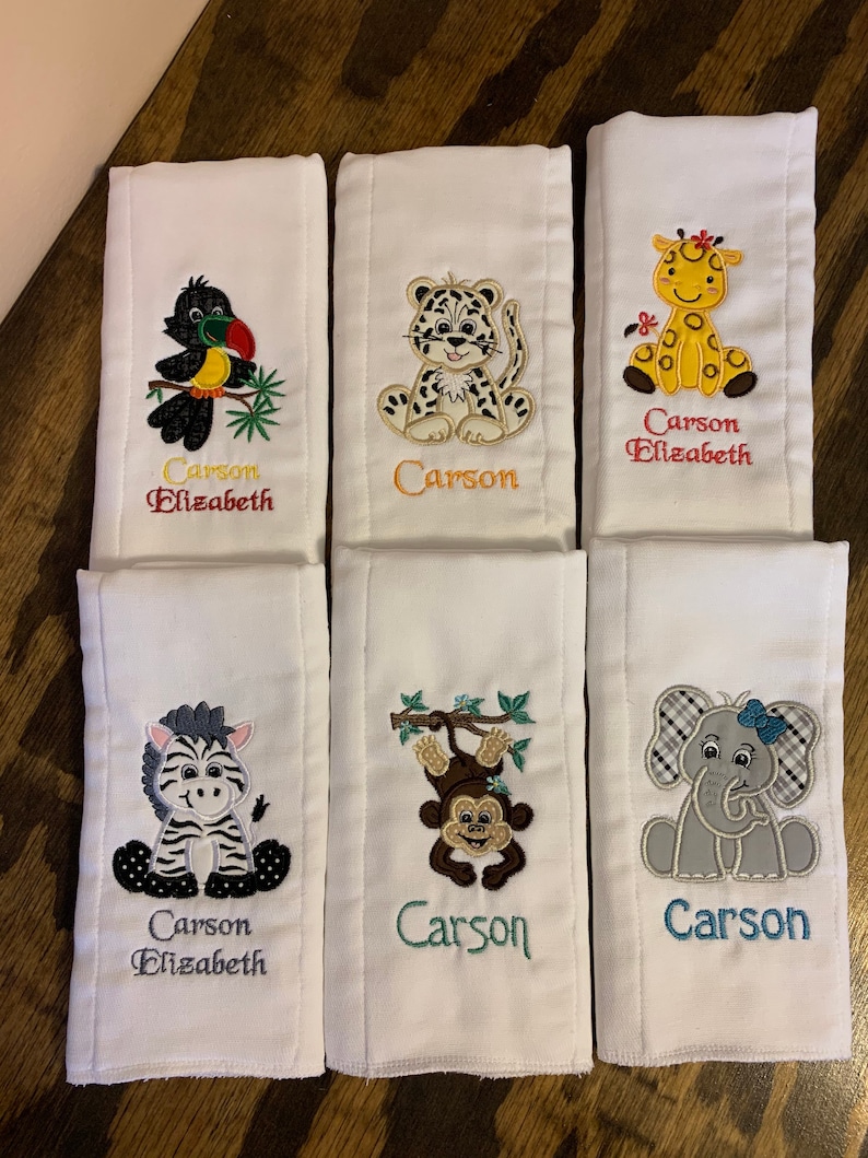 Personalized Custom Embroidered Burp Cloths Custom Burp Etsy