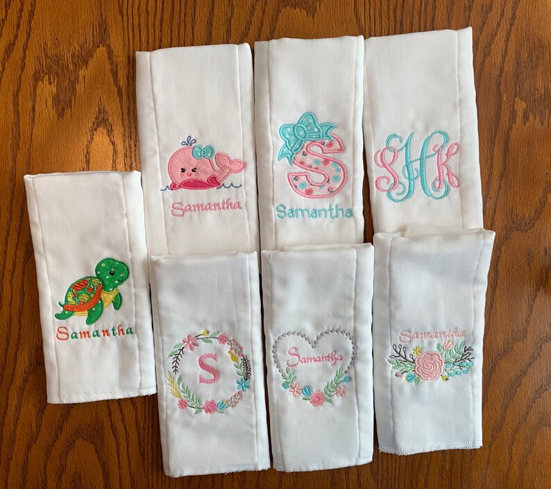Personalized Custom Embroidered Burp Cloths Custom Burp Etsy