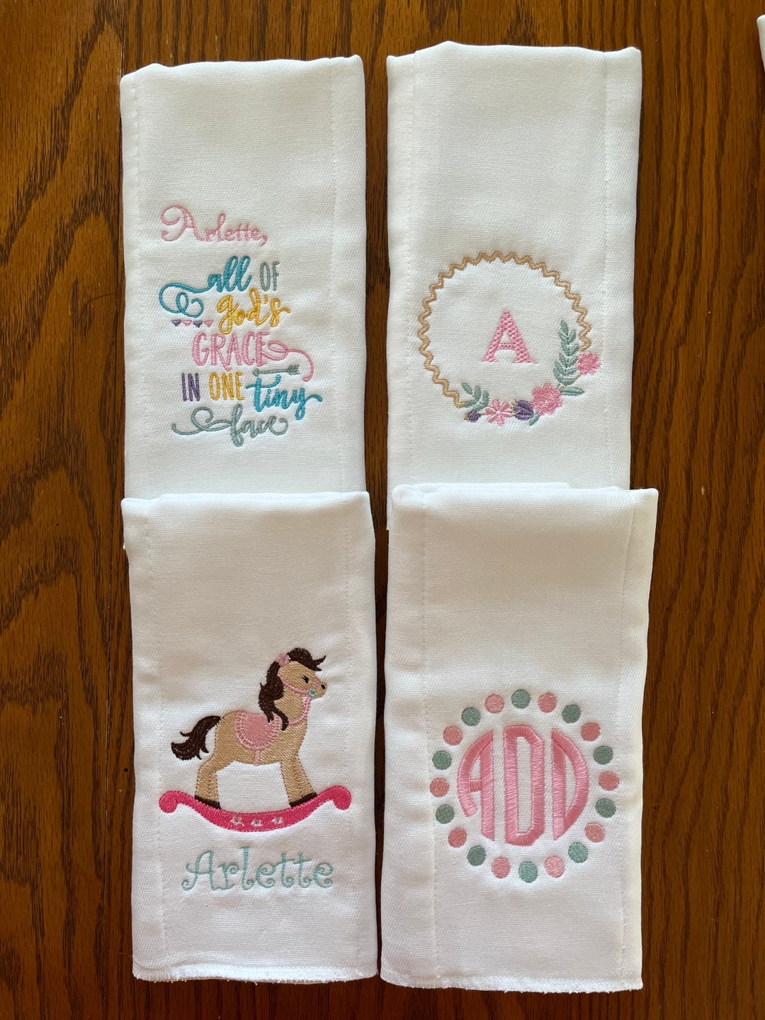 Personalized Custom Embroidered Burp Cloths Custom Burp Etsy