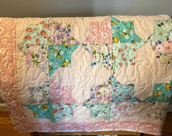 Beautiful Handmade Floral Cotton Quilt