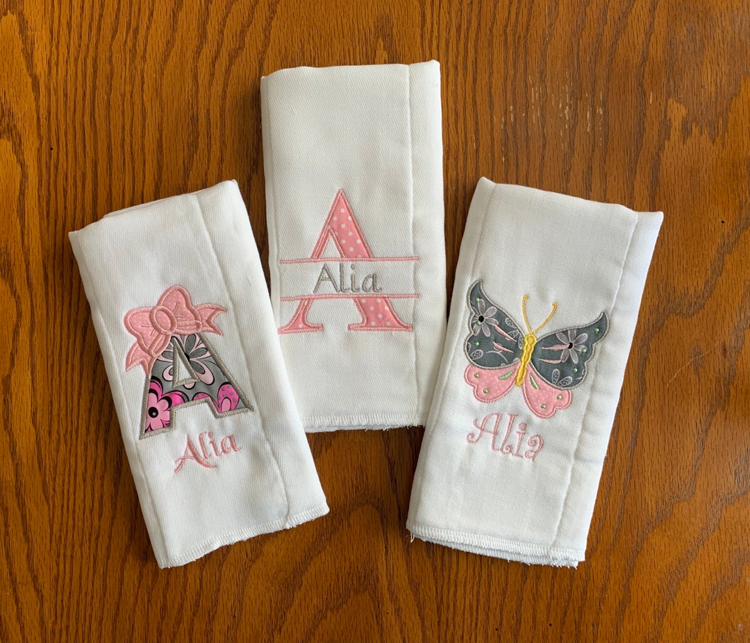 Personalized Custom Embroidered Burp Cloths, Custom Burp Cloths