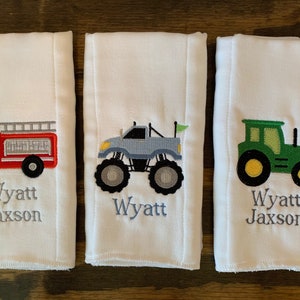 Personalized Custom Embroidered Baby Burp Cloths and Bibs