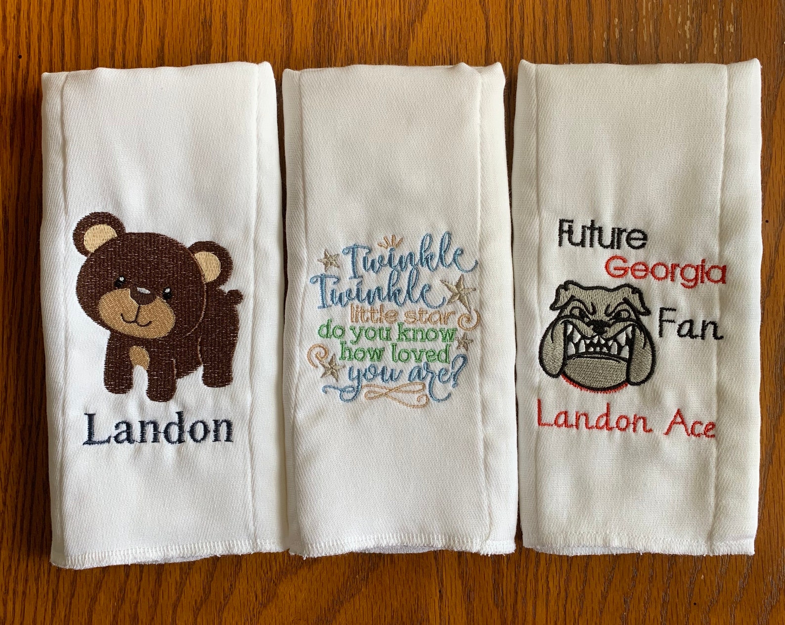 Personalized Custom Embroidered Burp Cloths Custom Burp Etsy
