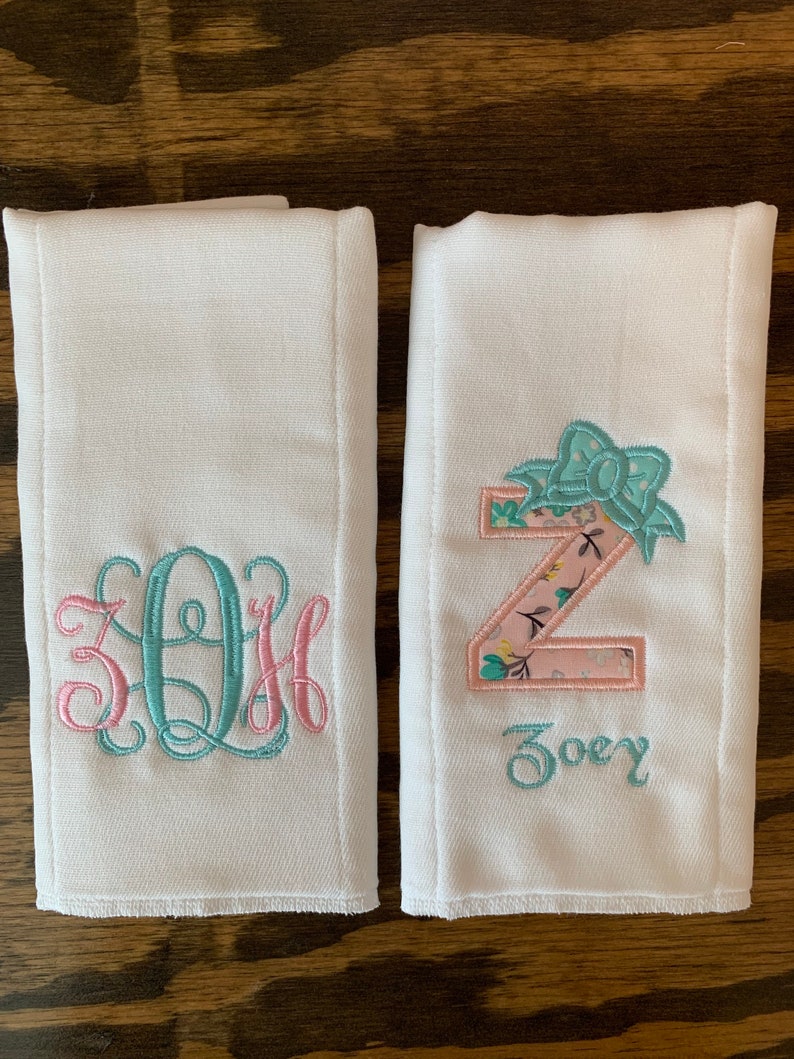 Personalized Custom Embroidered Burp Cloths Gender Neutral Etsy