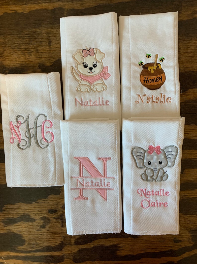 Personalized Custom Embroidered Burp Cloths Gender Neutral Etsy