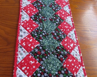 REDUCED! Handmade Quilted Christmas Table Runner