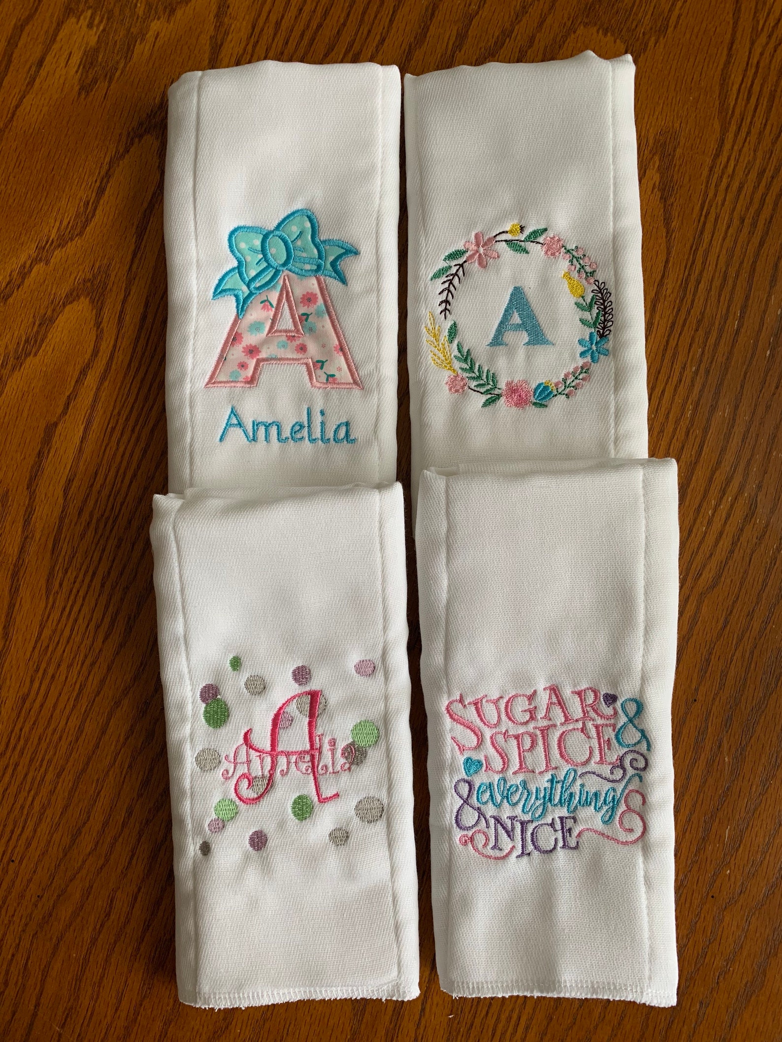 Personalized Custom Embroidered Burp Cloths Custom Burp Etsy