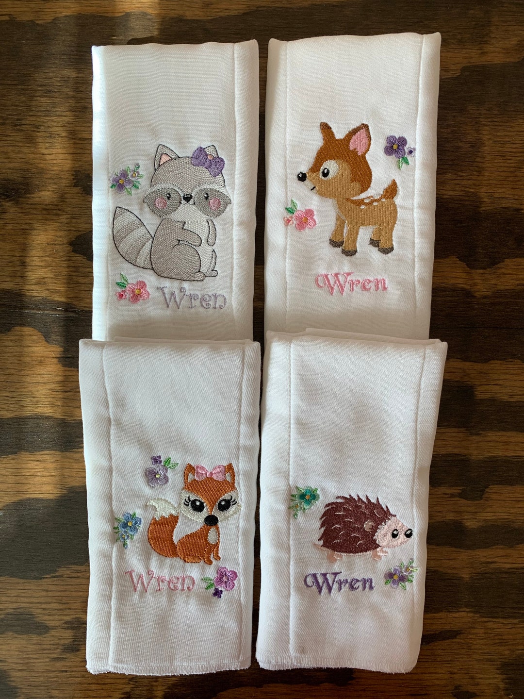 Personalized Custom Embroidered Burp Cloths, Custom Burp Cloths