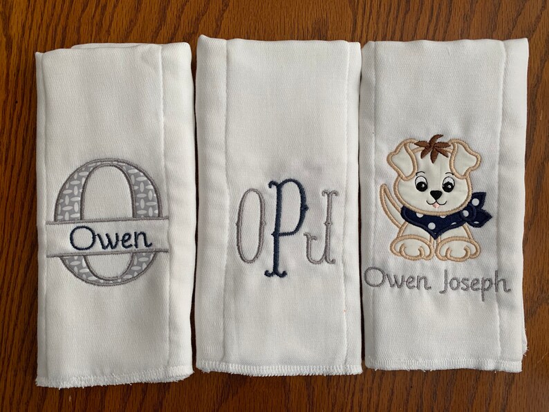 Personalized Custom Embroidered Burp Cloths Custom Burp Etsy