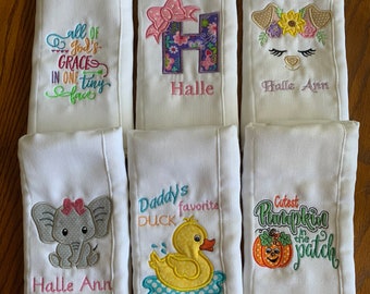 Personalized Custom Embroidered Burp Cloths, Custom burp cloths, personalized Embroidered Burp Cloths