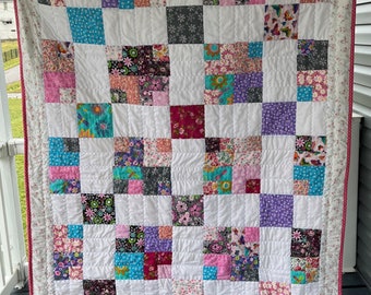 Beautiful Patchwork Floral Girly Cotton Quilt