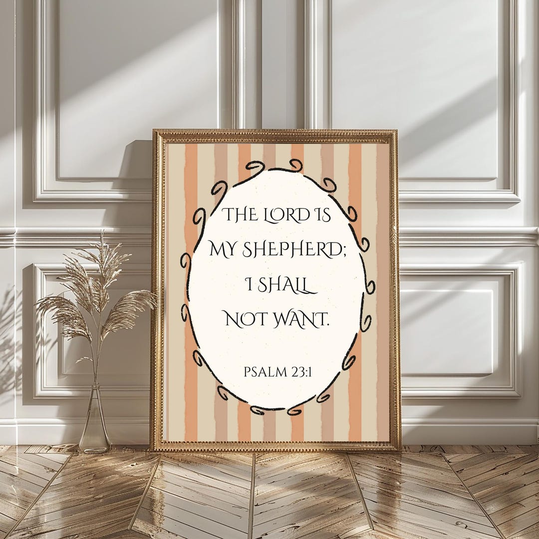 Psalm 23 Wall Art Print, the Lord is My Shepherd Christian Wall Decor ...