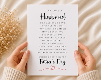 Biglietto per la festa del papà per il marito, Biglietto di auguri per la festa del papà dal marito, Biglietto per la festa del papà dalla moglie, Biglietto romantico per il papà, Biglietto per il marito, Biglietto digitale