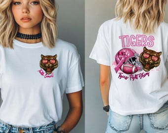 Tigers Breast Cancer Awareness PNG: Pink Ribbon Football Design (Digital Download)