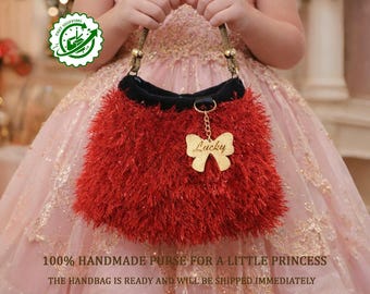 Monedero Brillante: Bolso Rojo con Llavero (Hecho a Mano, Regalo Personalizado)