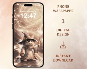 Fondo de pantalla del Profesor Mago: Gato (Descarga digital, iPhone, Android)